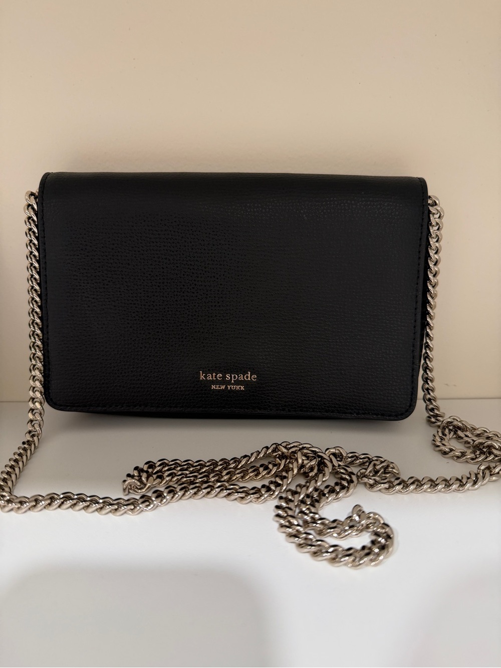 kate spade New York Black Leather Chain Crossbody NWOT